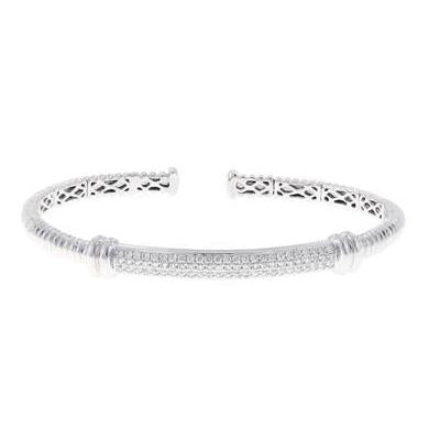 3,75 Ct Brillanter Natürliche Diamant Damenarmband 14K Weißgold