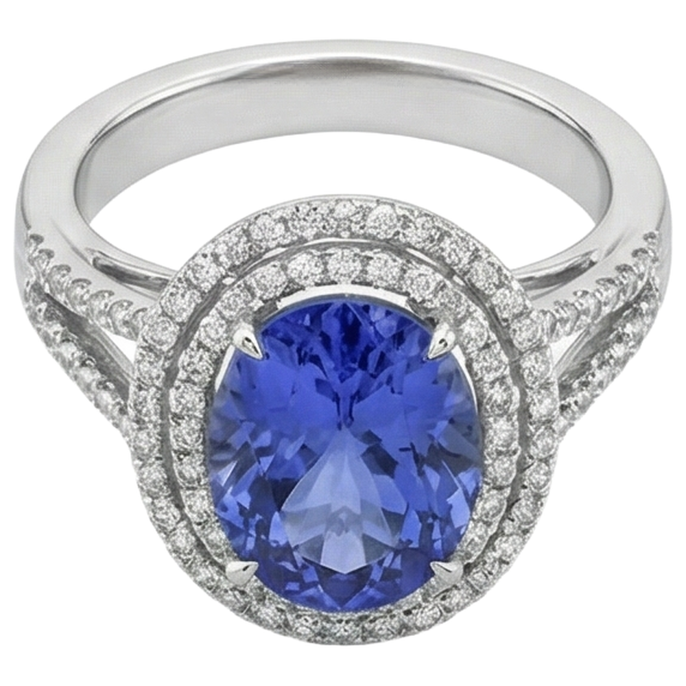 echter round diamant 3.80Karat ring Detailansicht