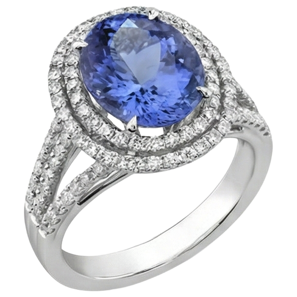 echter round diamant 3.80Karat ring Draufsicht
