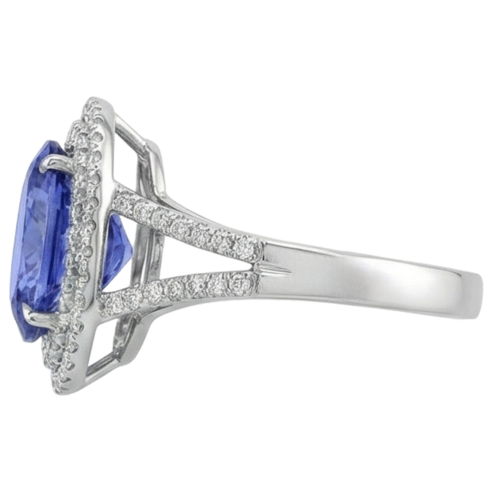 echter round diamant 3.80Karat ring Profilansicht