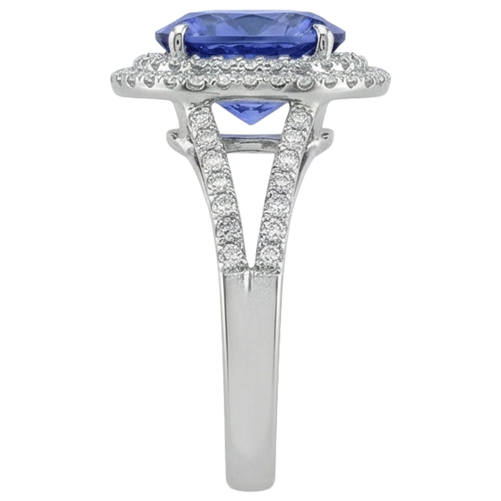 echter round diamant 3.80Karat ring auf Weiß