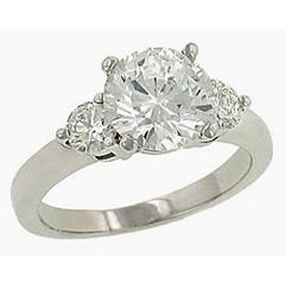 3,80 Ct. Echt Diamanten 3 Steine Weißgold 14K Ring