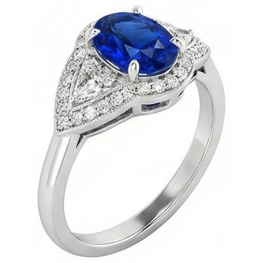 echter oval diamant 3.90Karat ring Detailansicht