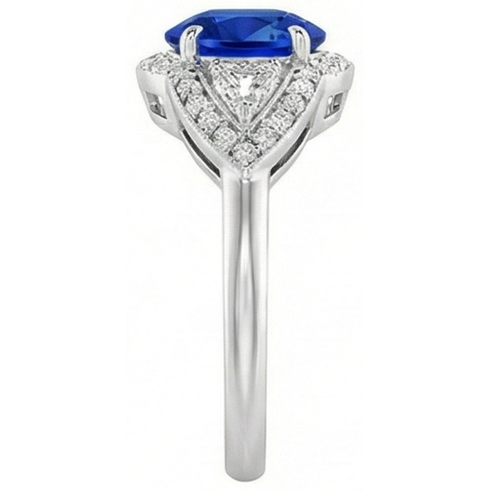 echter oval diamant 3.90Karat ring Draufsicht