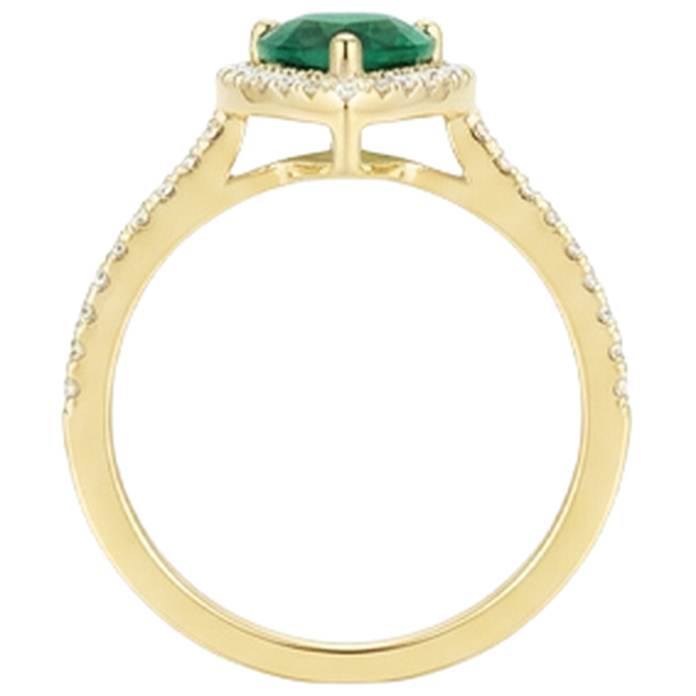 echter round smaragd 3.95Karat ring auf Weiß