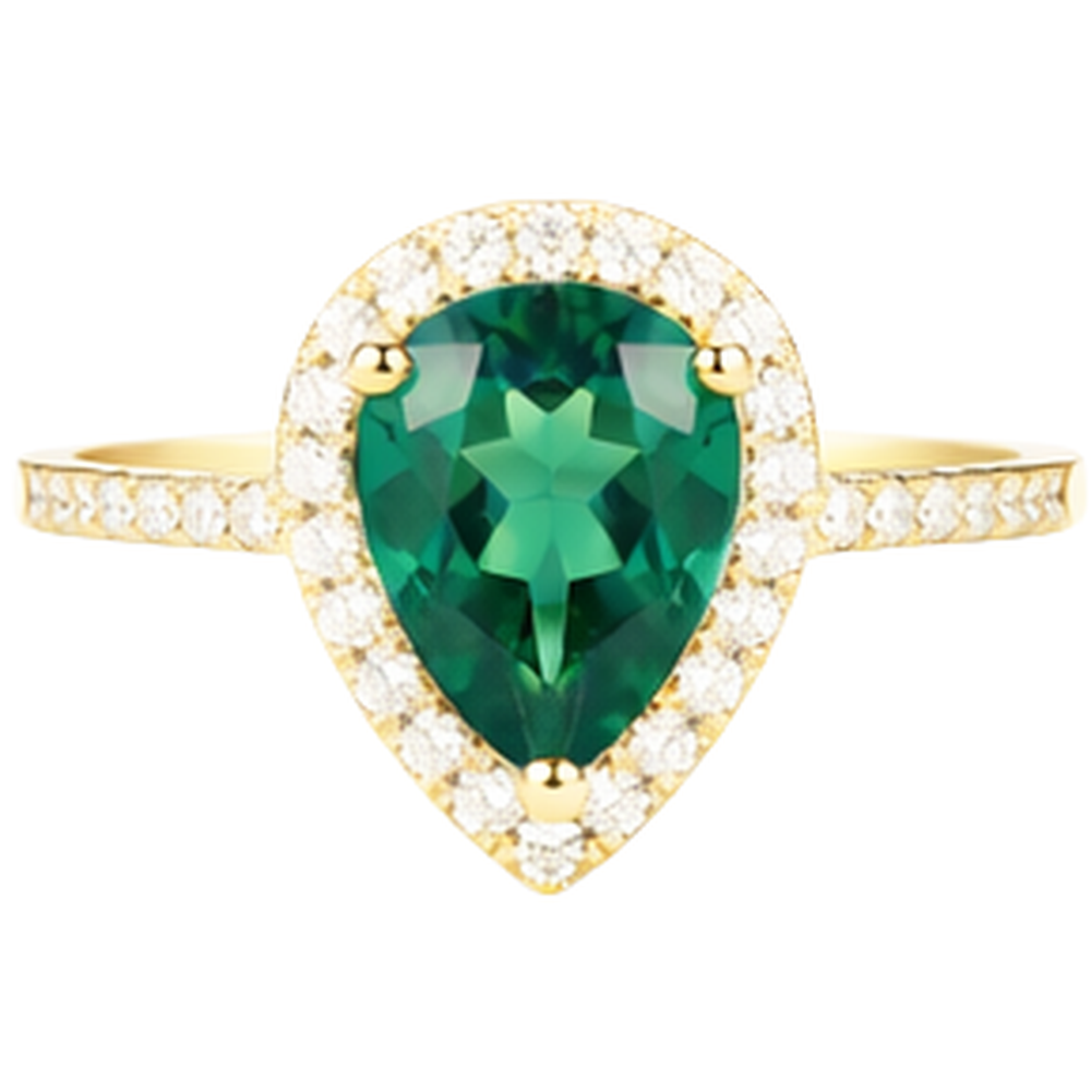 echter round smaragd 3.95Karat ring Draufsicht
