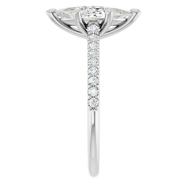 3 Karat Marquise Und Runder Wunderschöner Natürliche Diamant-Verlobungsring