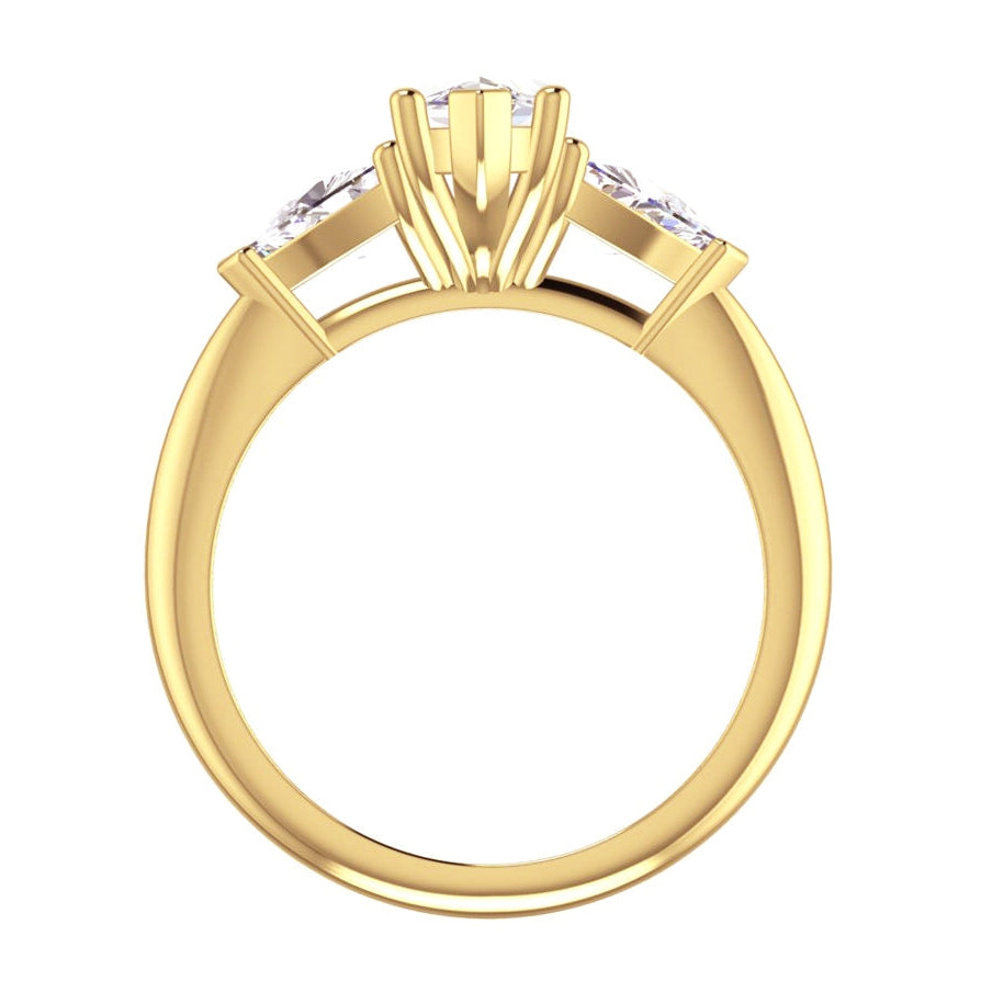 Authentischer Edler Diamant Brautring – Schrägansicht