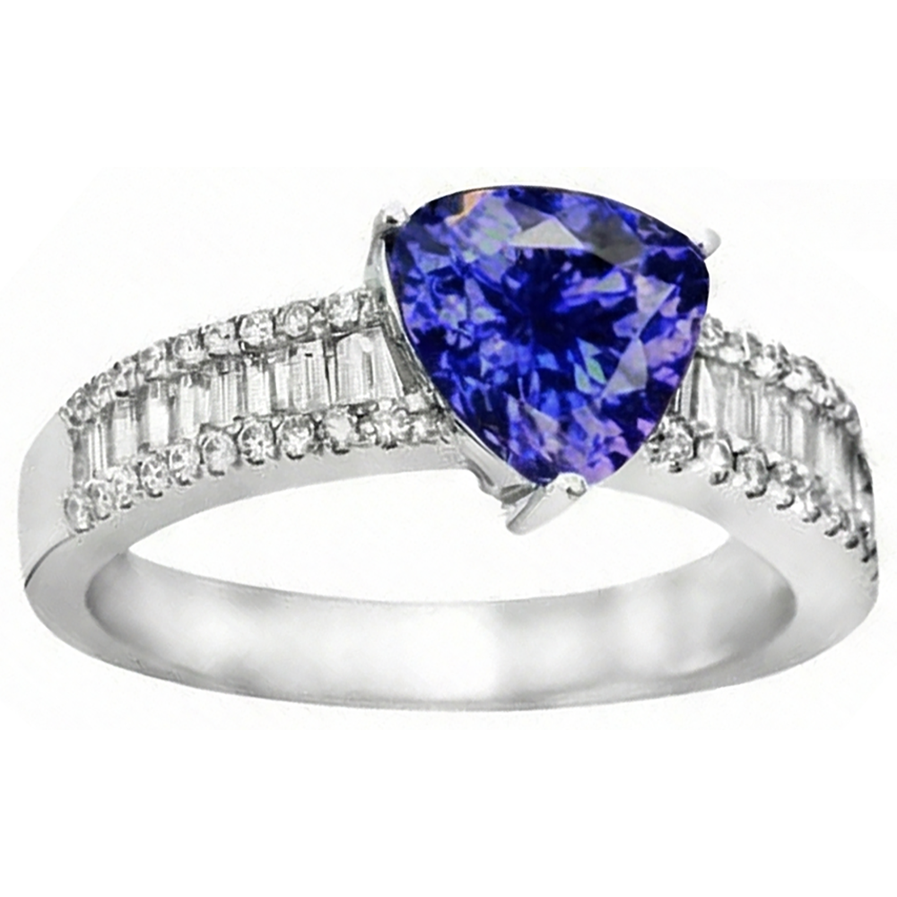 echter trillion tansanit 14Karat ring Detailansicht