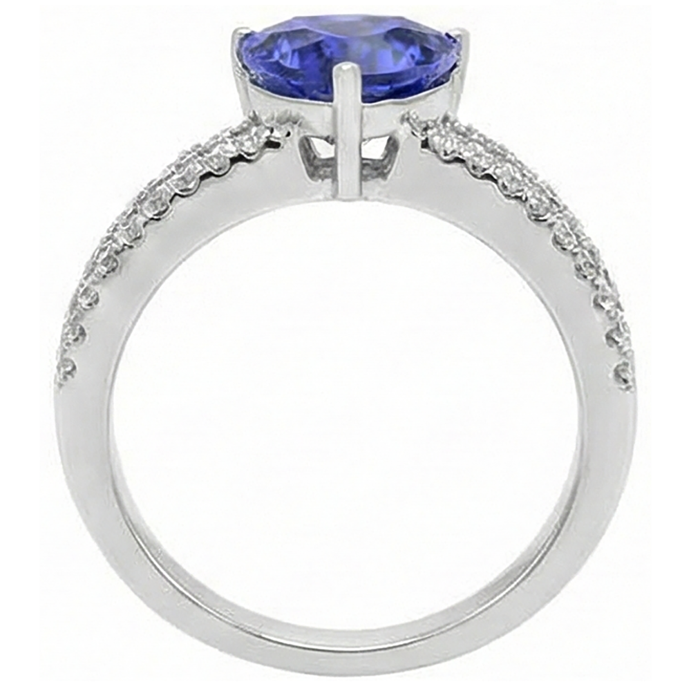 echter trillion tansanit 14Karat ring Draufsicht
