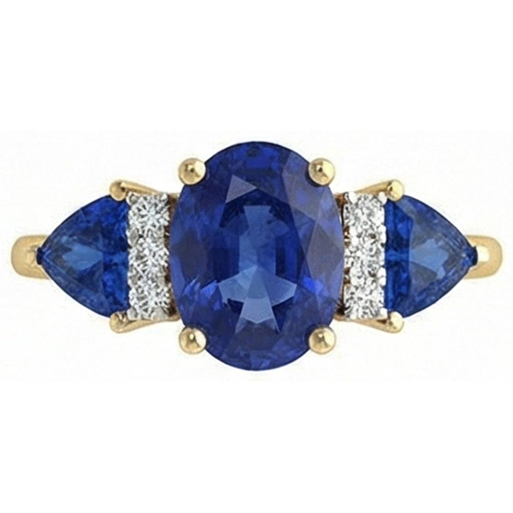 echter oval diamant 4.26Karat ring Seitenansicht