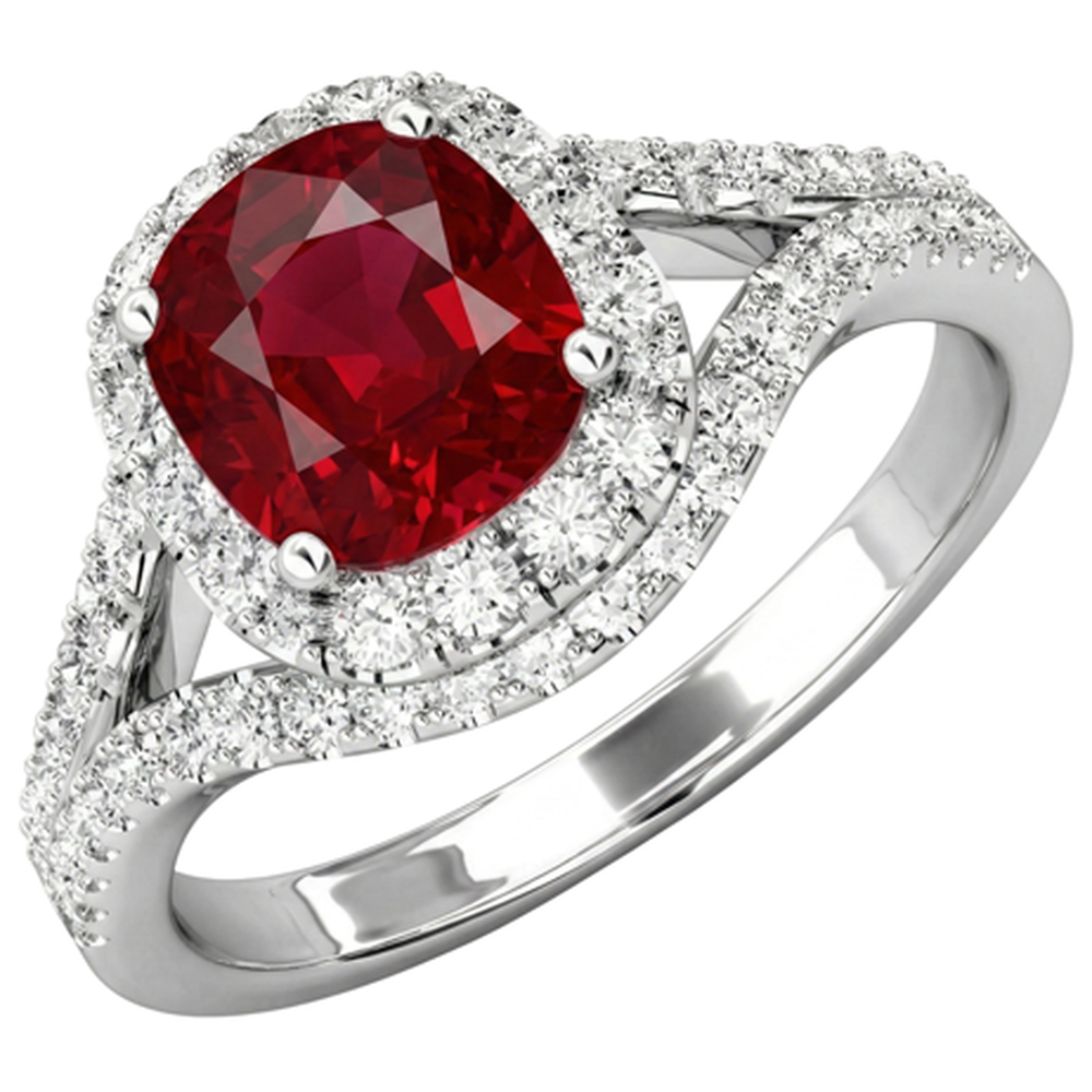 echter round rubin 4.35Karat ring Draufsicht