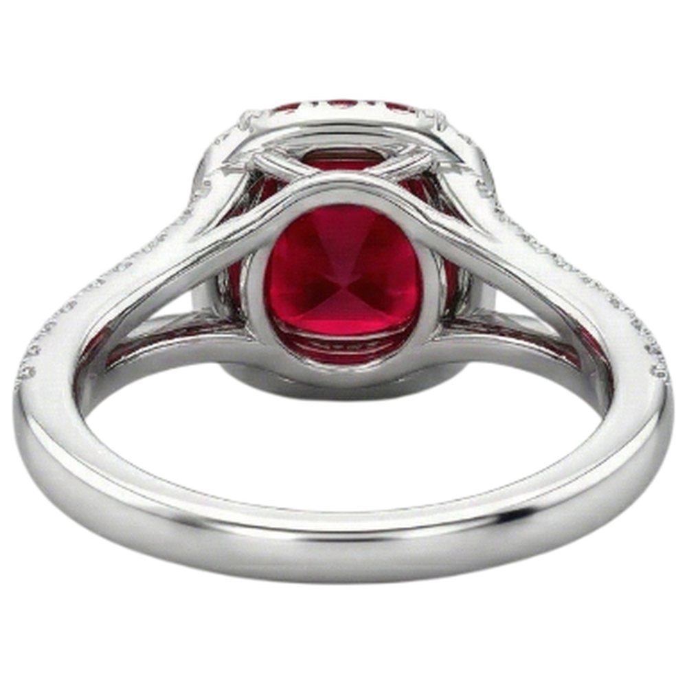 echter round rubin 4.35Karat ring auf Weiß