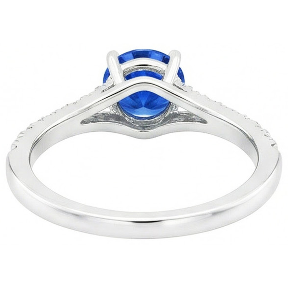 echter round diamant 4.35Karat ring Profilansicht