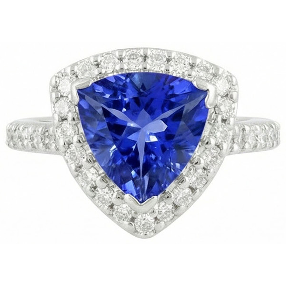 echter trillion diamant 4.45Karat ring Seitenansicht