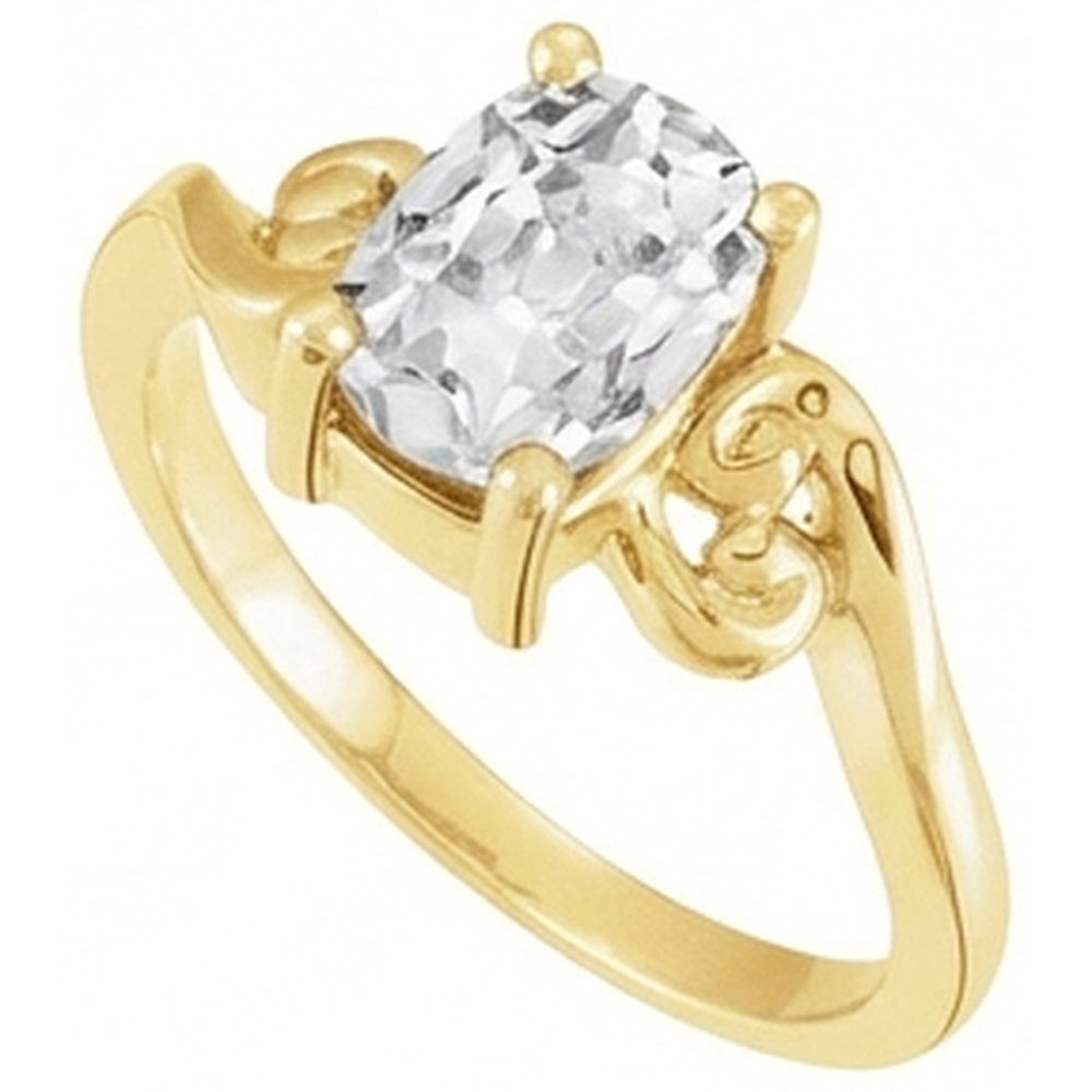 Solitär-Ring 14K Gelbgold mit Edler Diamant – Frontansicht