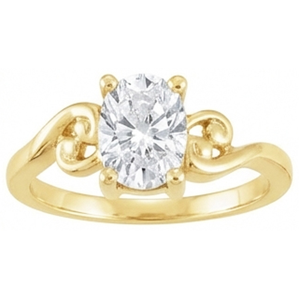 Edler Diamant Solitär-Ring 4,50-Karat 14K Gelbgold – Seitenansicht