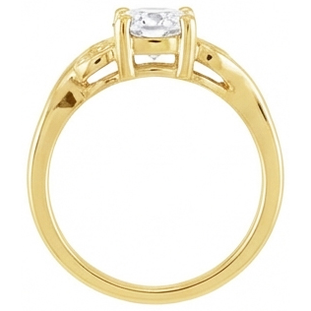Old Mine Cut Edler Diamant Ring in 14K Gelbgold – Profilansicht