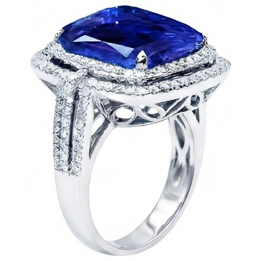 echter round diamant 4.50Karat ring Seitenansicht