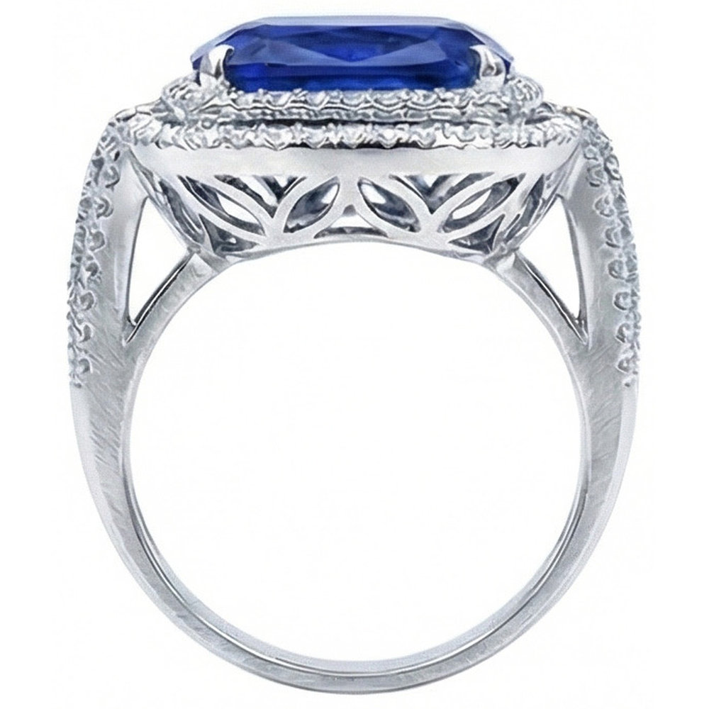 echter round diamant 4.50Karat ring Profilansicht