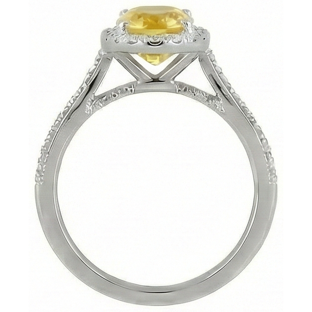 echter oval diamant 4.50Karat ring Profilansicht
