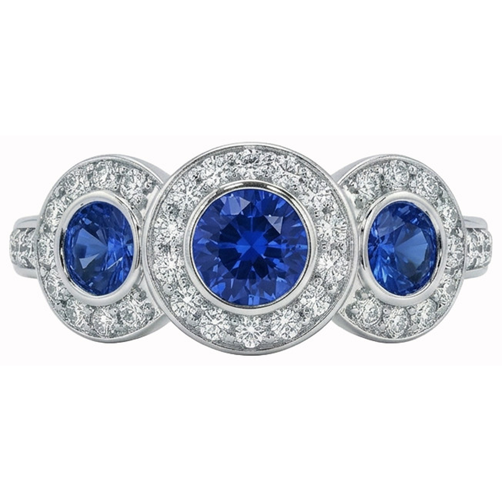 echter round diamant 4.51Karat ring Draufsicht