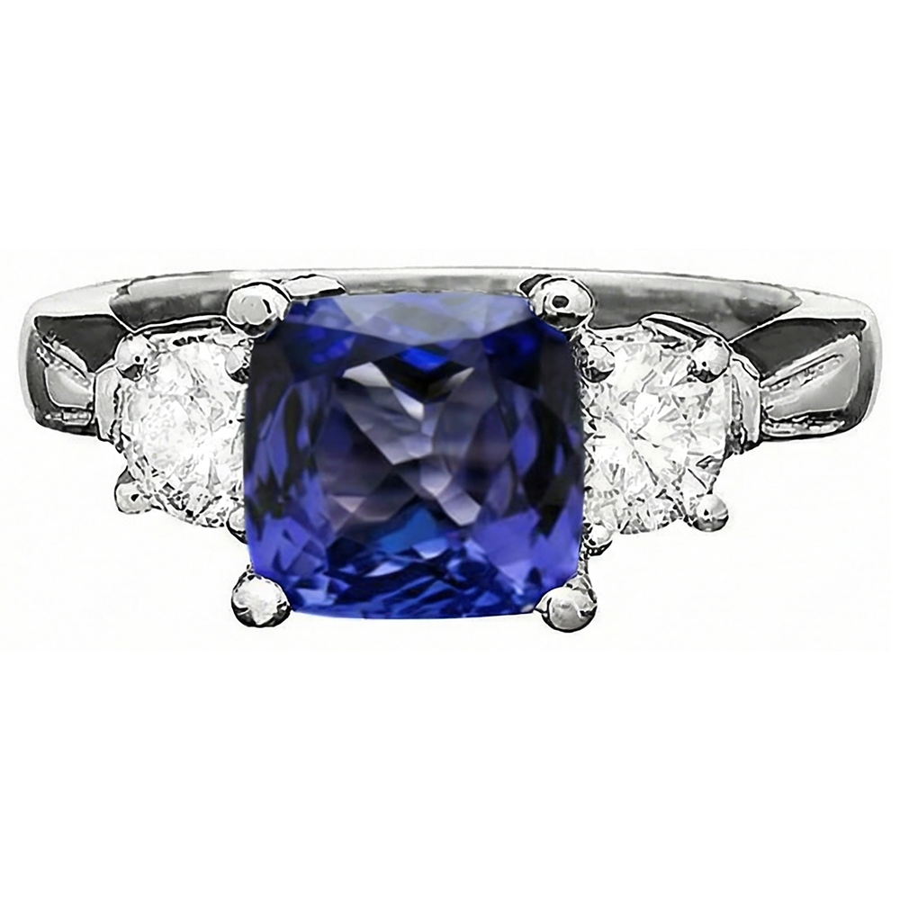 echter round tansanit 4.51Karat ring Detailansicht
