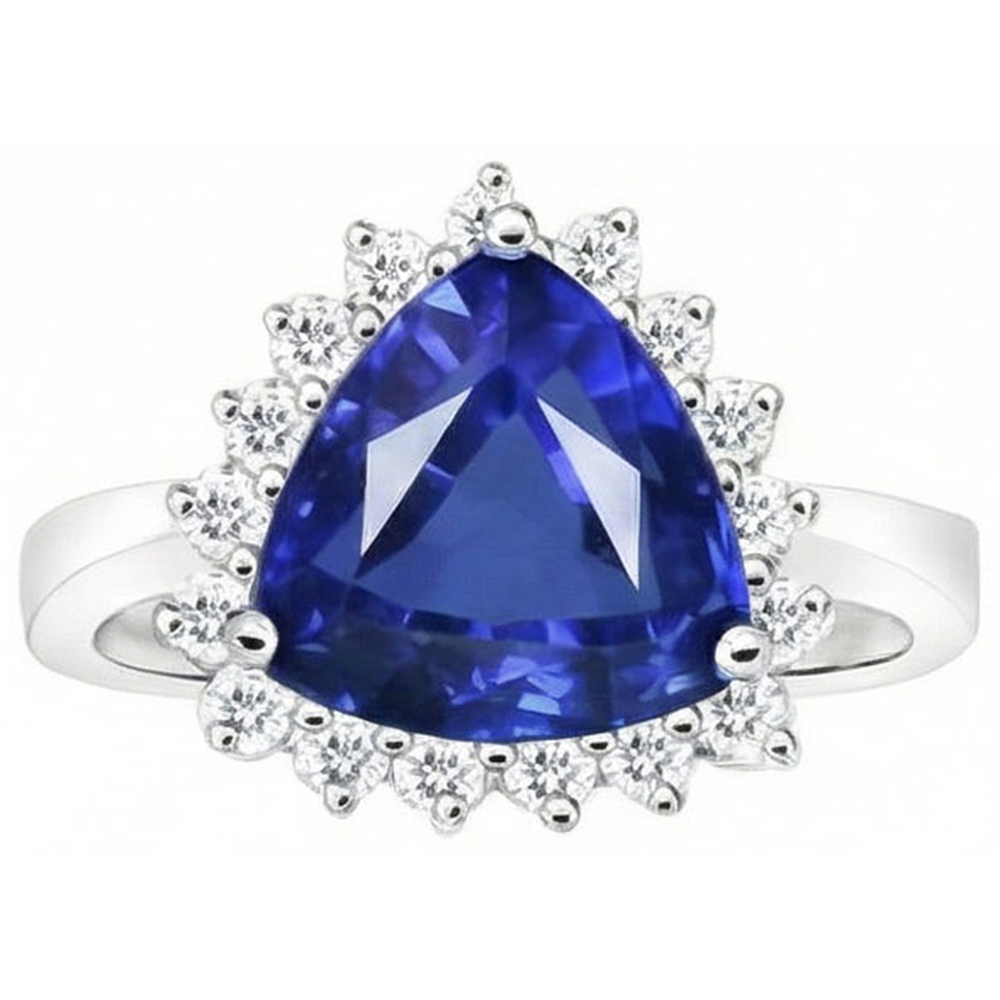 echter trillion diamant 4.60Karat ring Seitenansicht