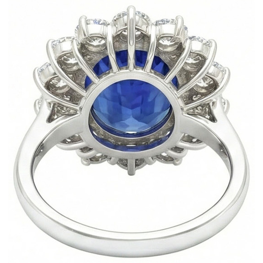 echter oval diamant 4.60Karat ring Draufsicht
