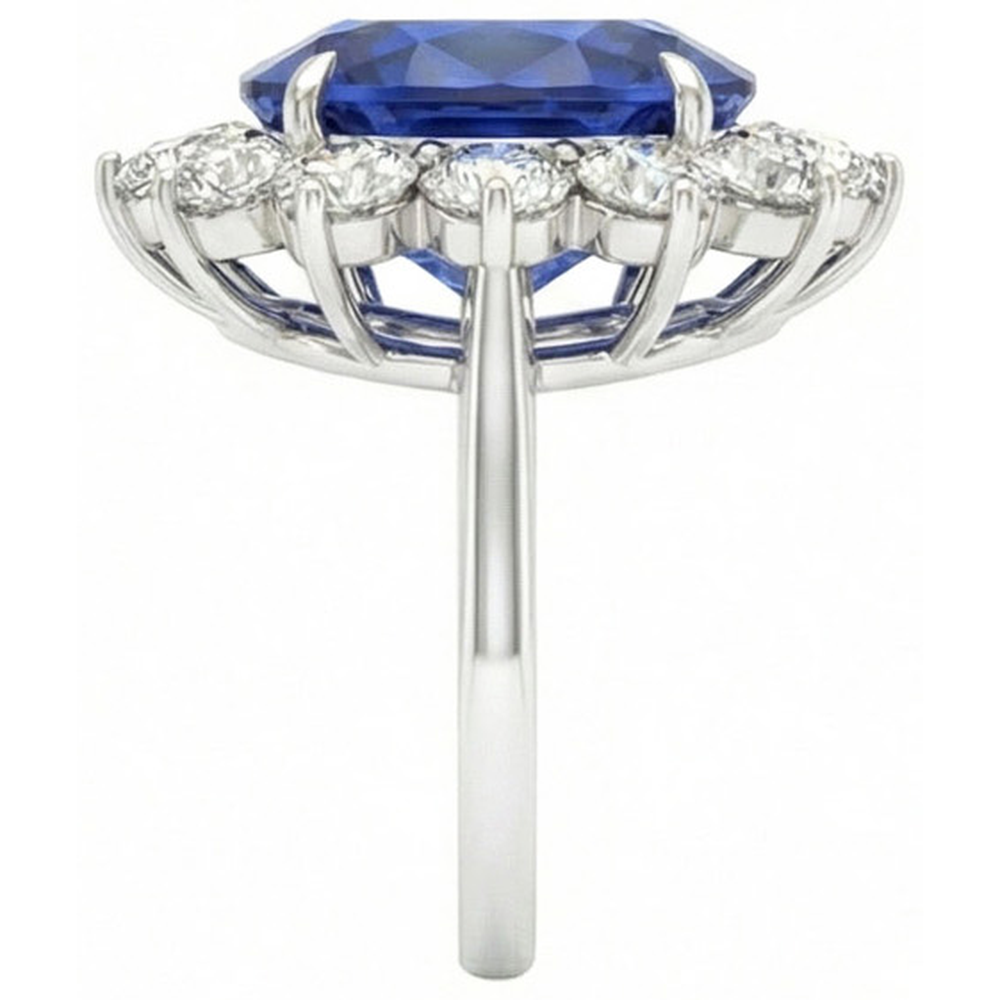 echter oval diamant 4.60Karat ring Detailansicht