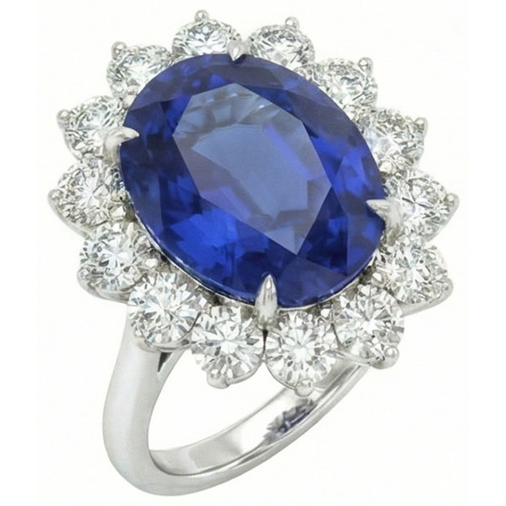echter oval diamant 4.60Karat ring Vorderansicht