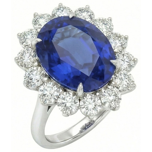 echter oval diamant 4.60Karat ring Vorderansicht