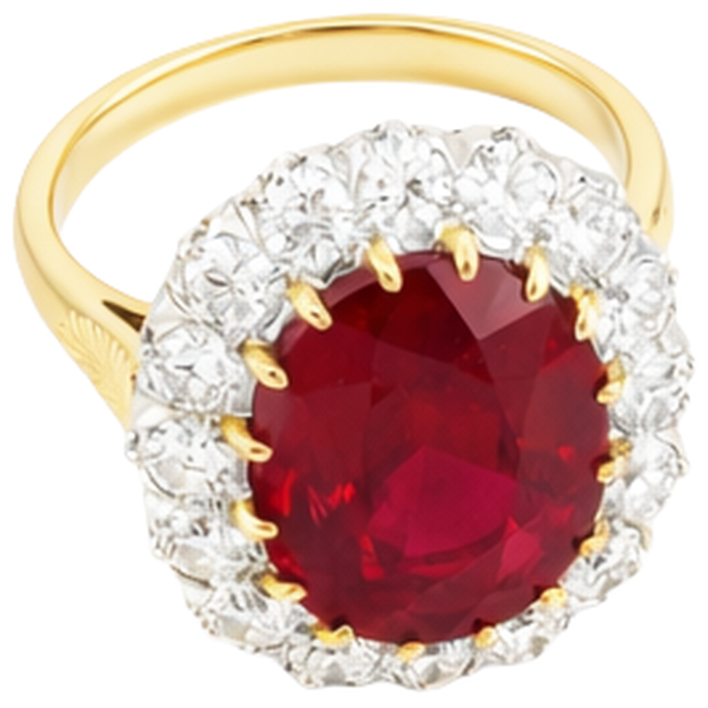 echter oval rubin 4.70Karat ring Detailansicht