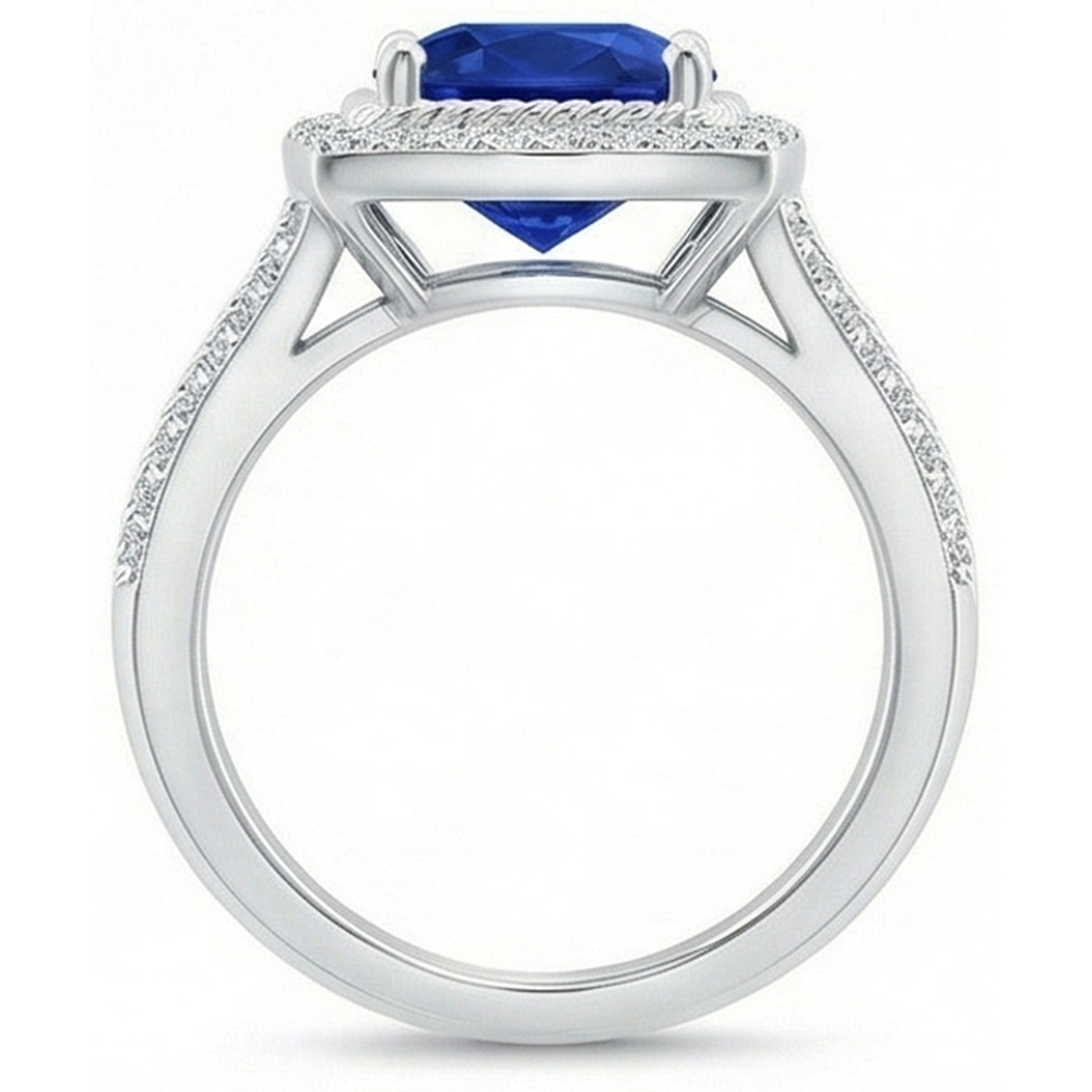 echter round diamant 4.75Karat ring Profilansicht