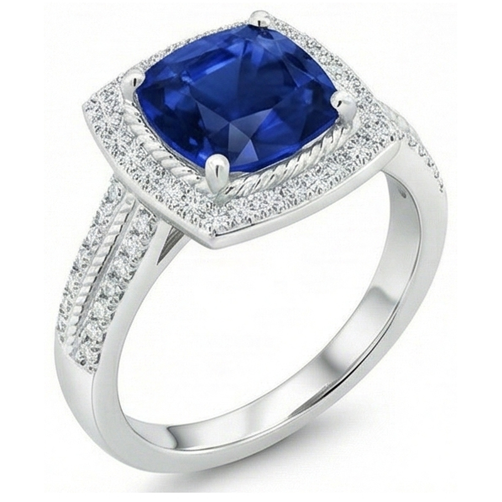 echter round diamant 4.75Karat ring Detailansicht