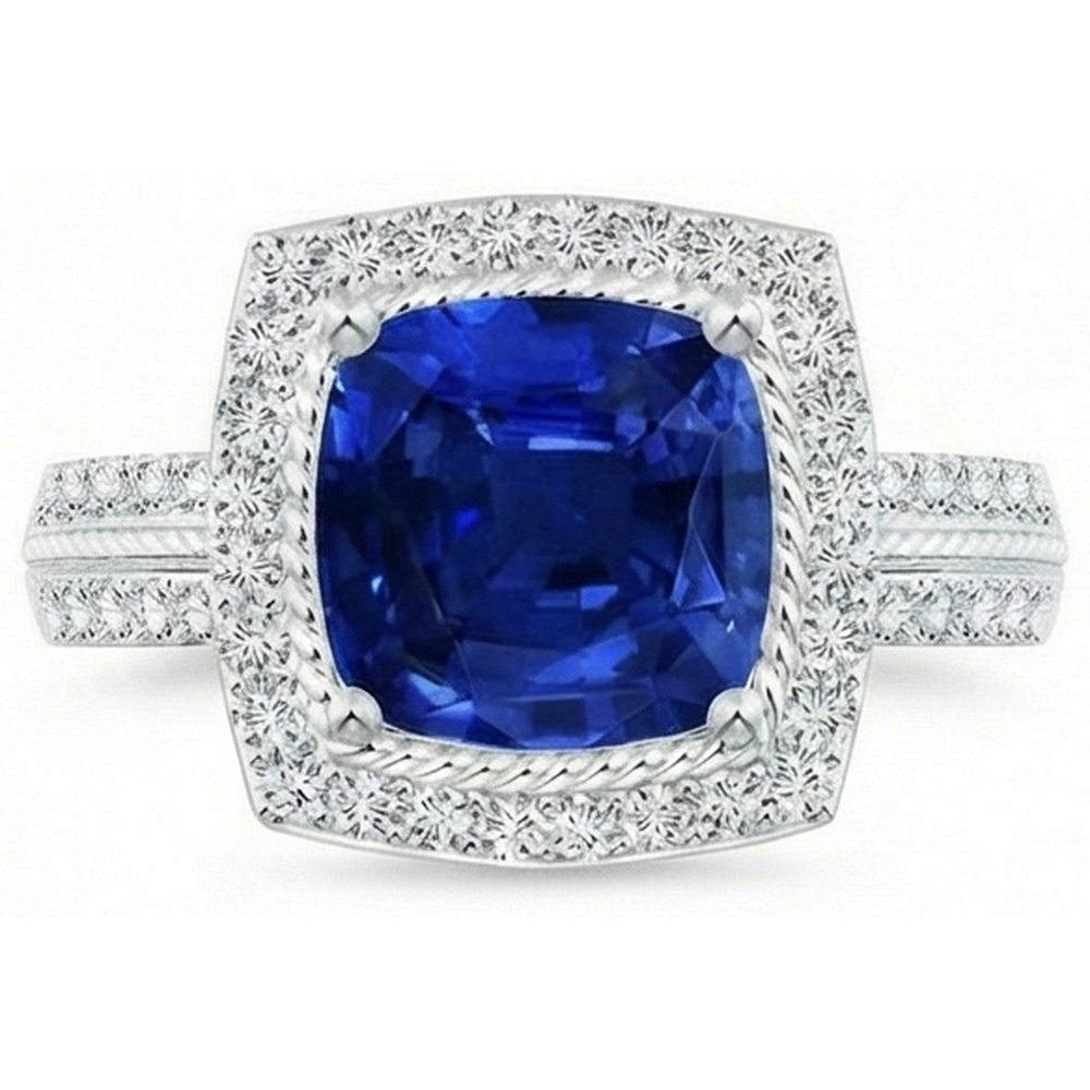 echter round diamant 4.75Karat ring Seitenansicht
