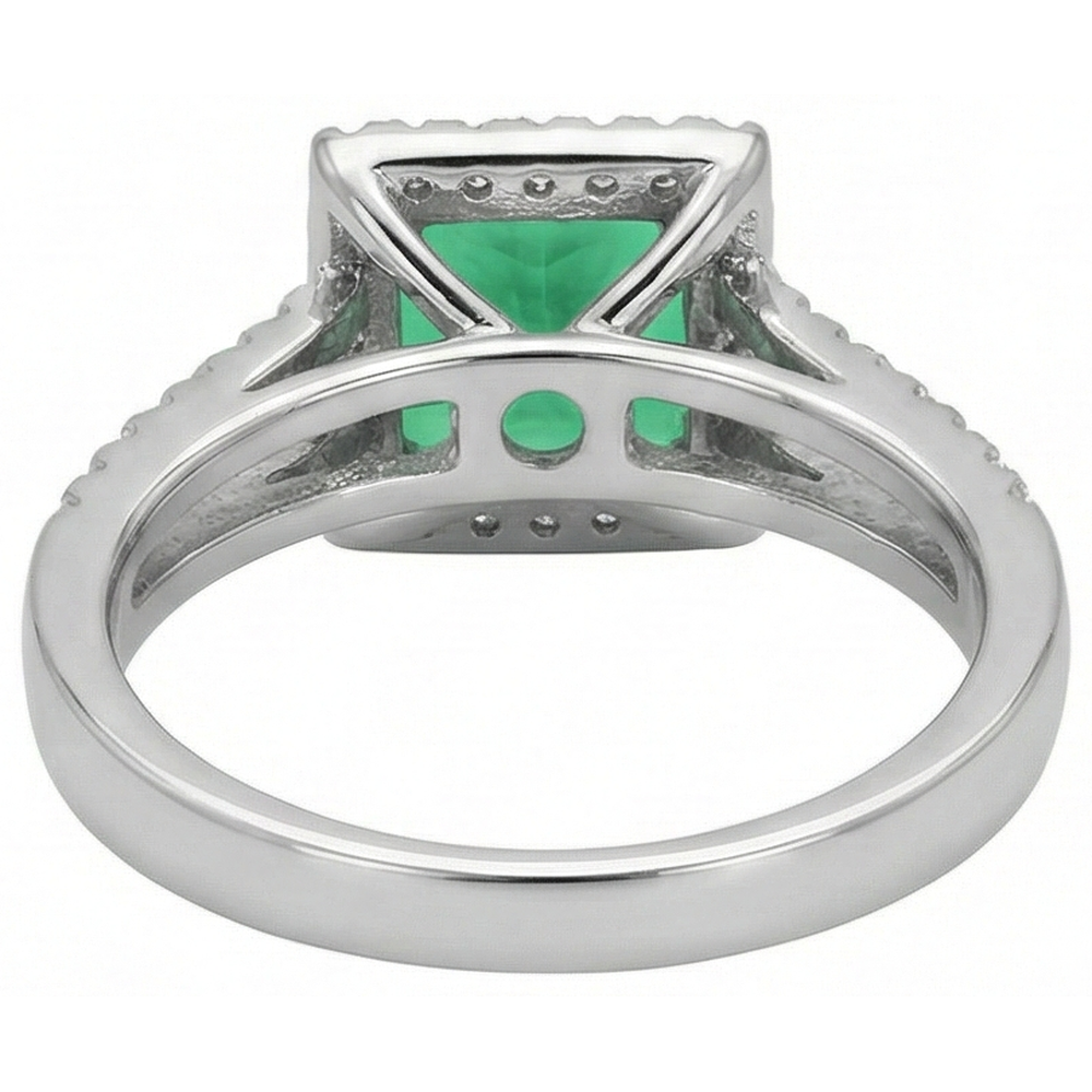 echter round smaragd 4.75Karat ring auf Weiß