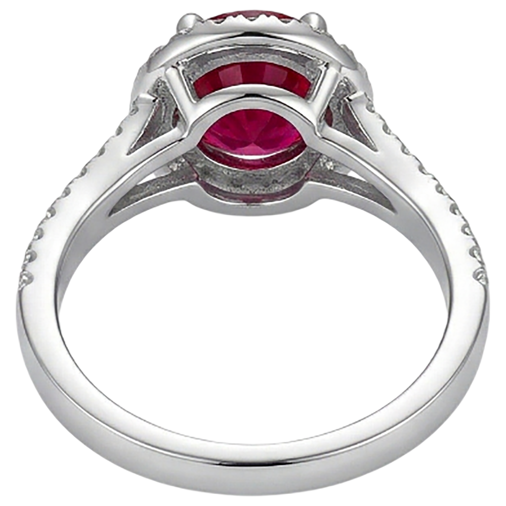 echter round rubin 4.00Karat ring auf Weiß