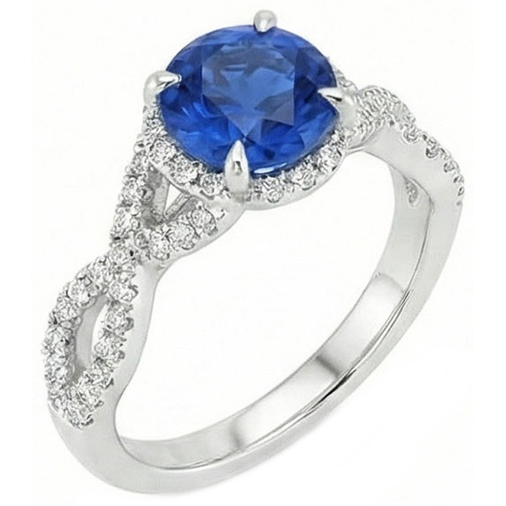 echter round diamant 4.85Karat ring Vorderansicht