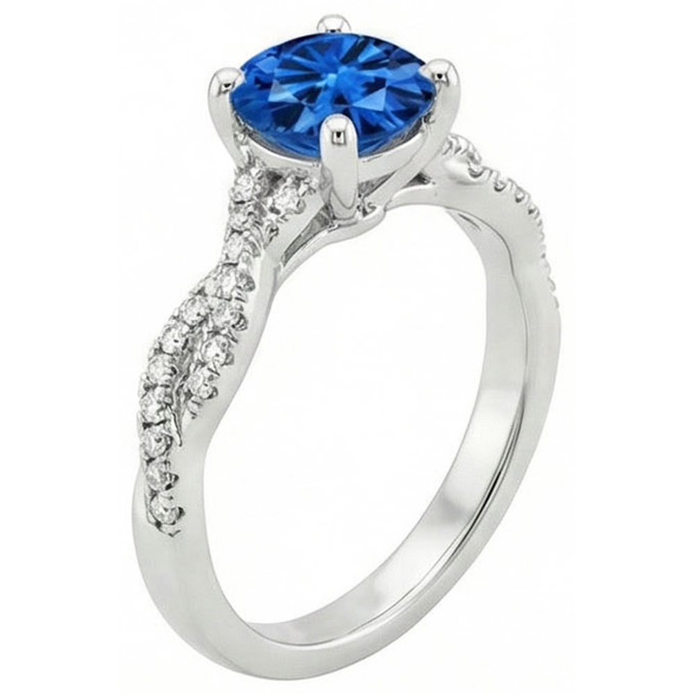 echter round diamant 4.90Karat ring Vorderansicht