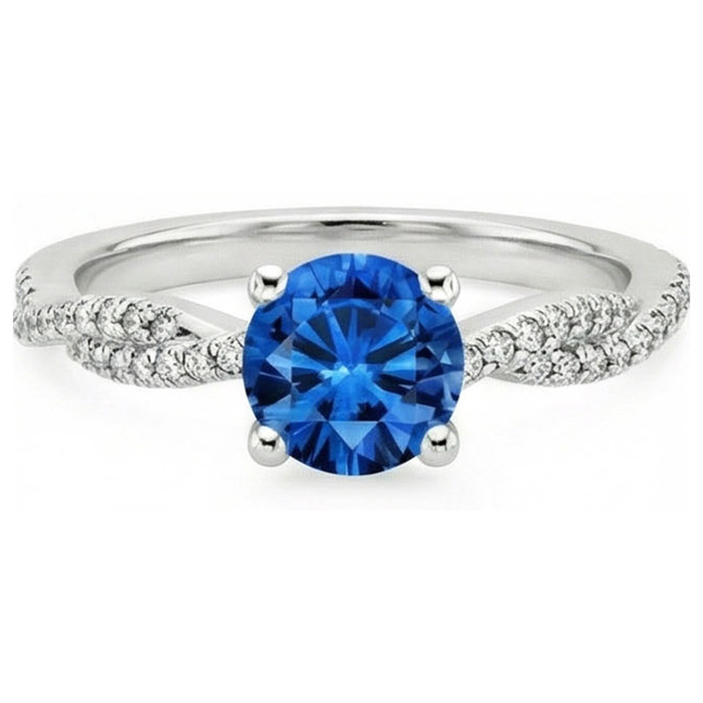echter round diamant 4.90Karat ring Seitenansicht