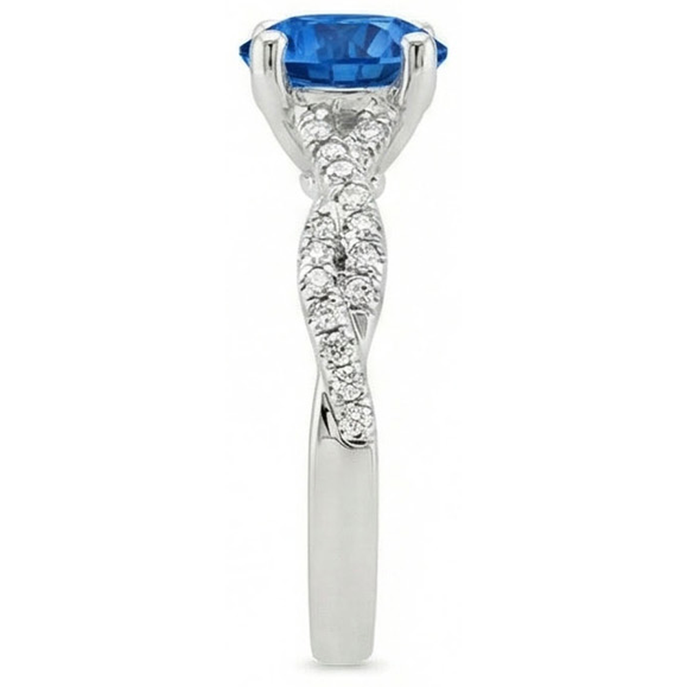 echter round diamant 4.90Karat ring Profilansicht