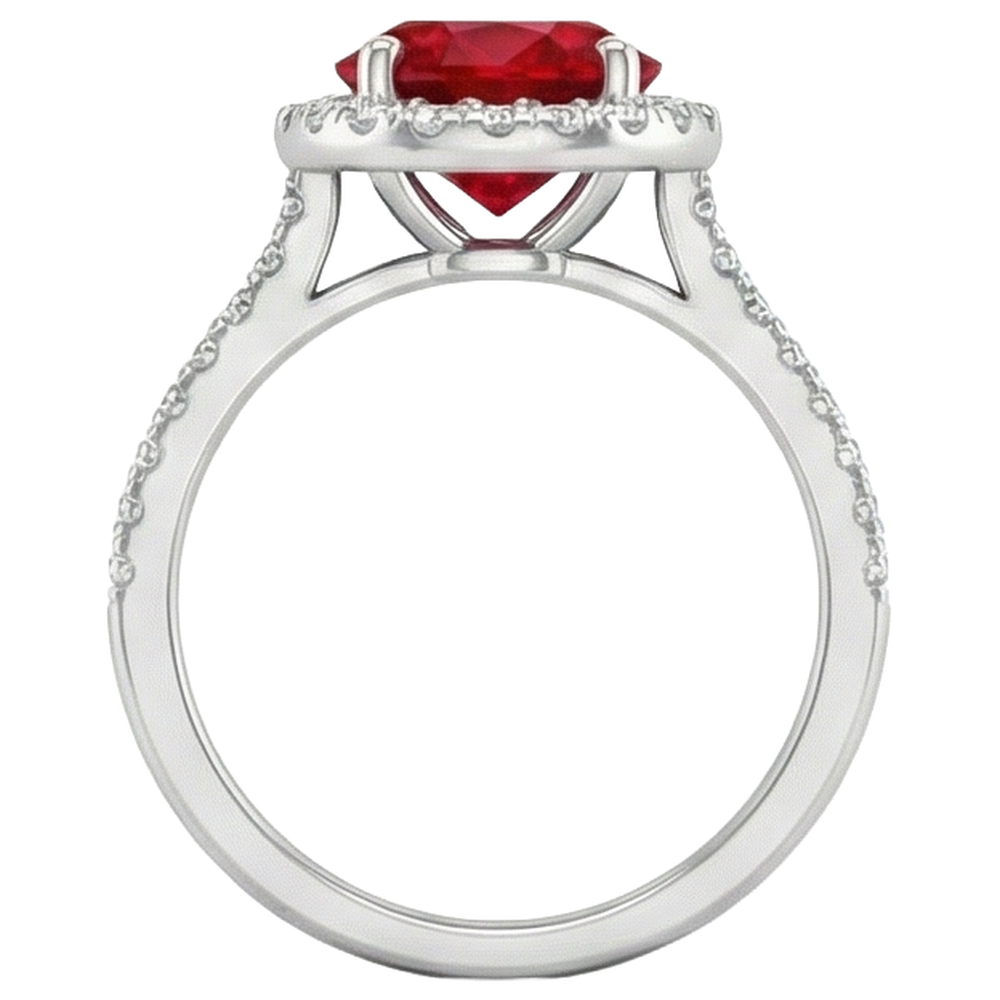 echter round rubin 4Karat ring Draufsicht