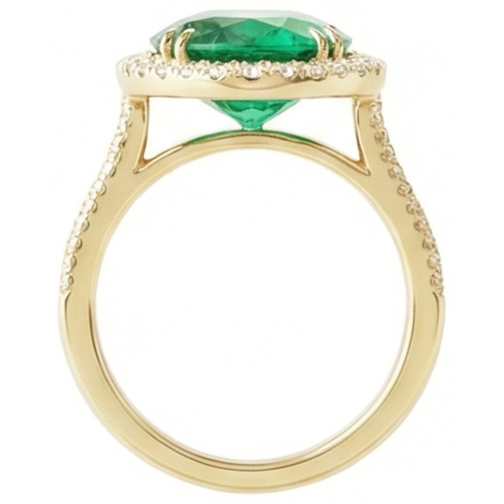 echter oval smaragd 4Karat ring Band Detail