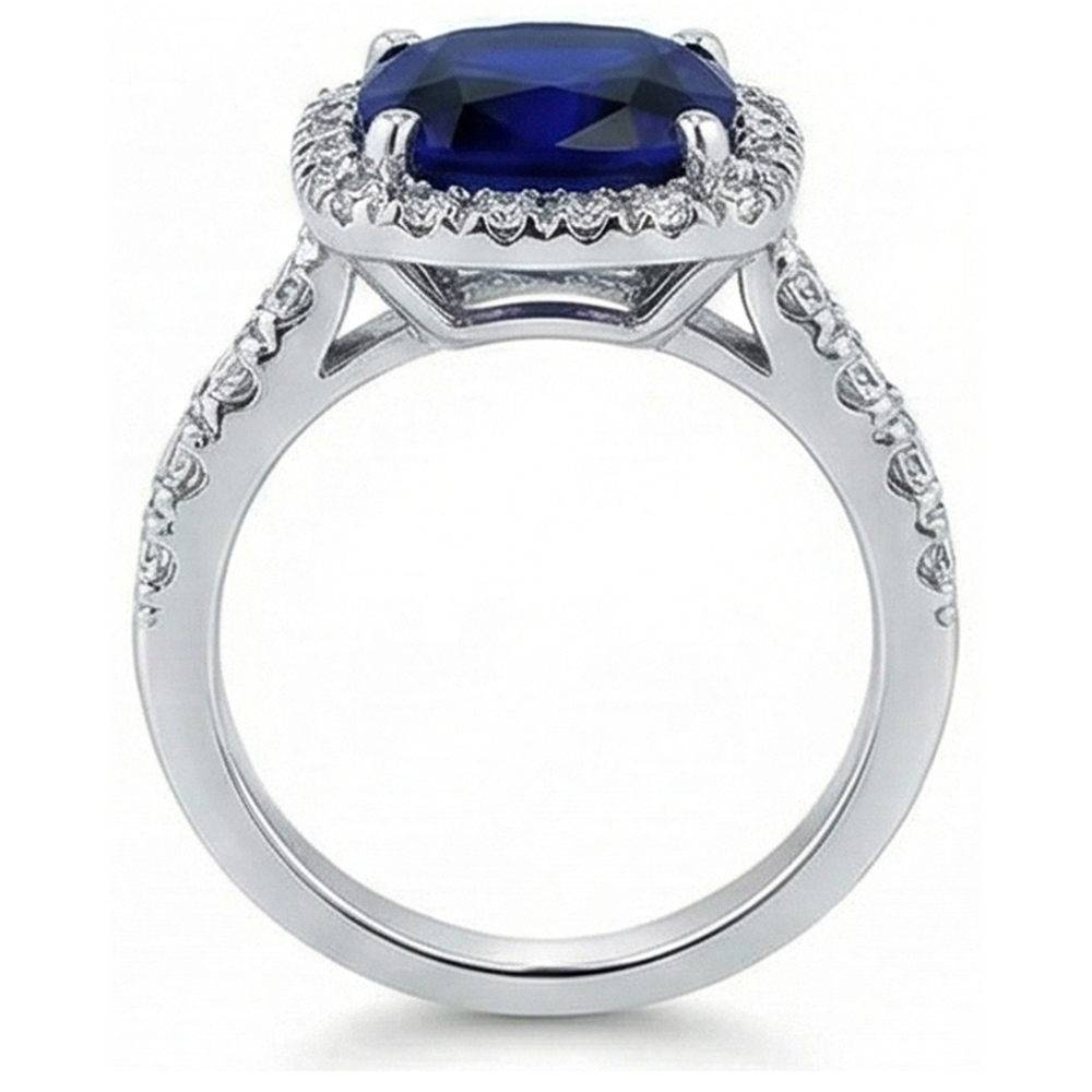echter round saphir 4Karat ring auf Weiß