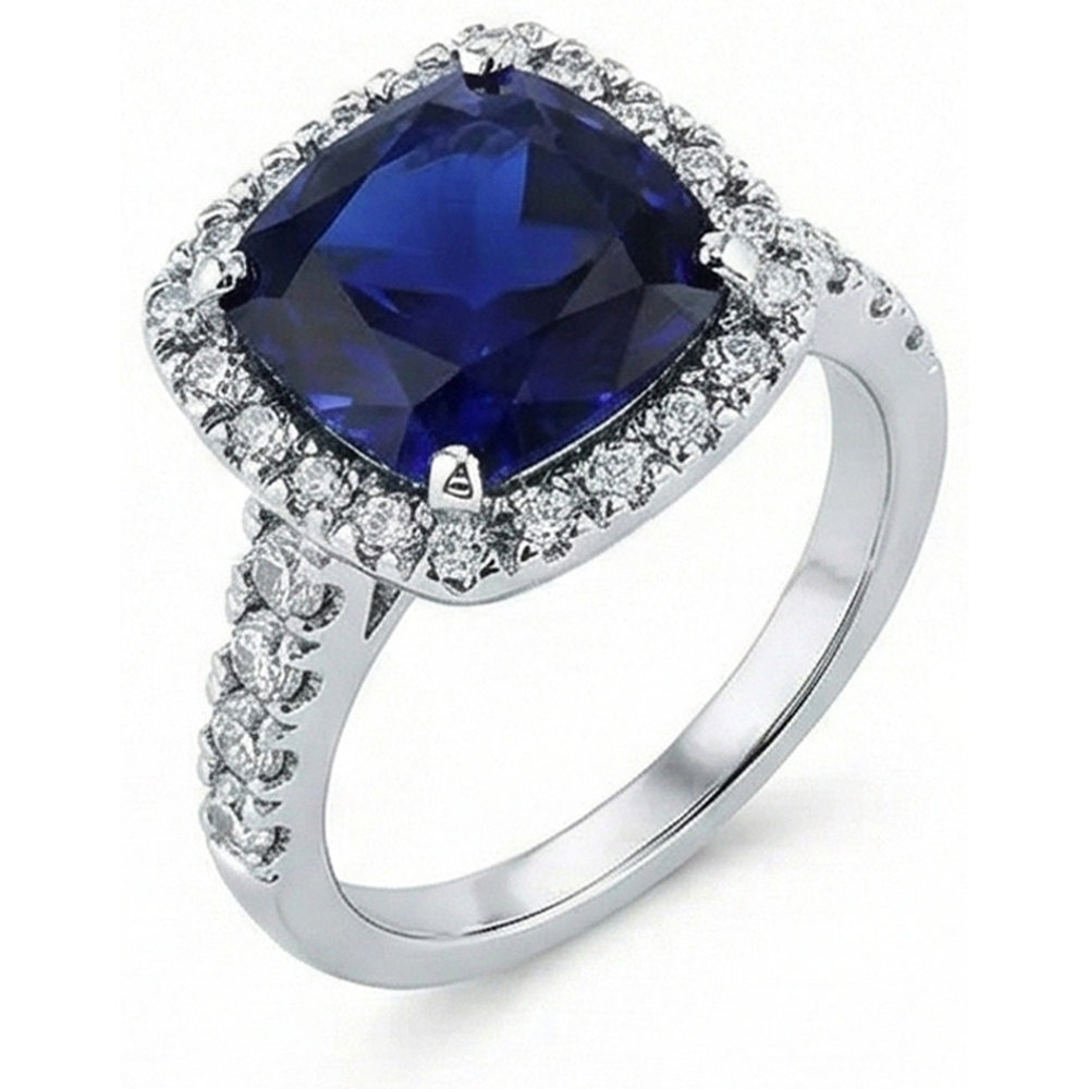 echter round saphir 4Karat ring Seitenansicht