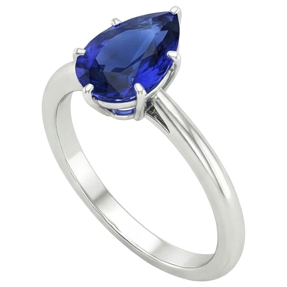 echter pear diamant 4Karat ring Draufsicht
