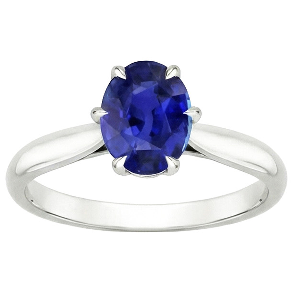 echter oval diamant 4Karat ring Draufsicht