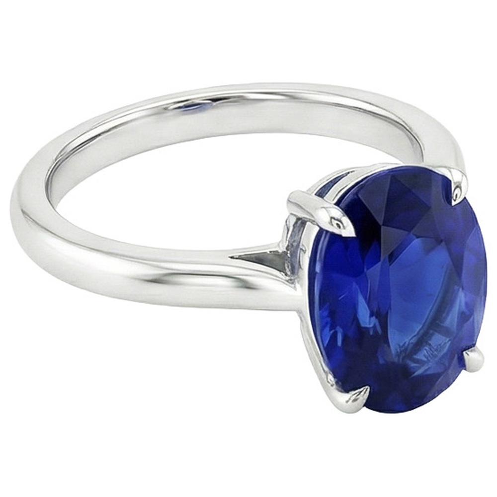 echter oval diamant 4Karat ring Profilansicht