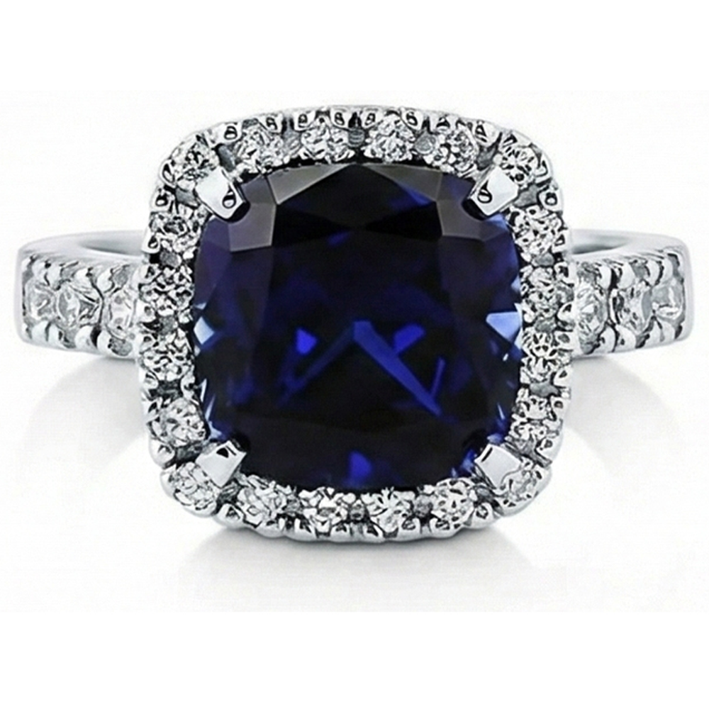 echter round saphir 4Karat ring Detailansicht